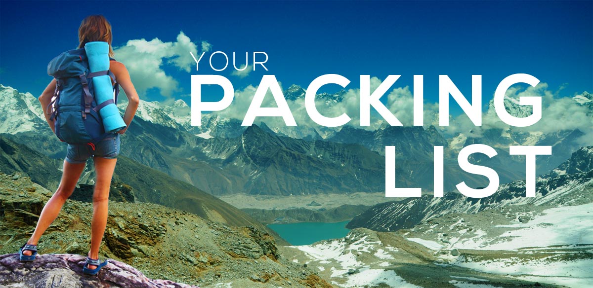 Packing List for trekking